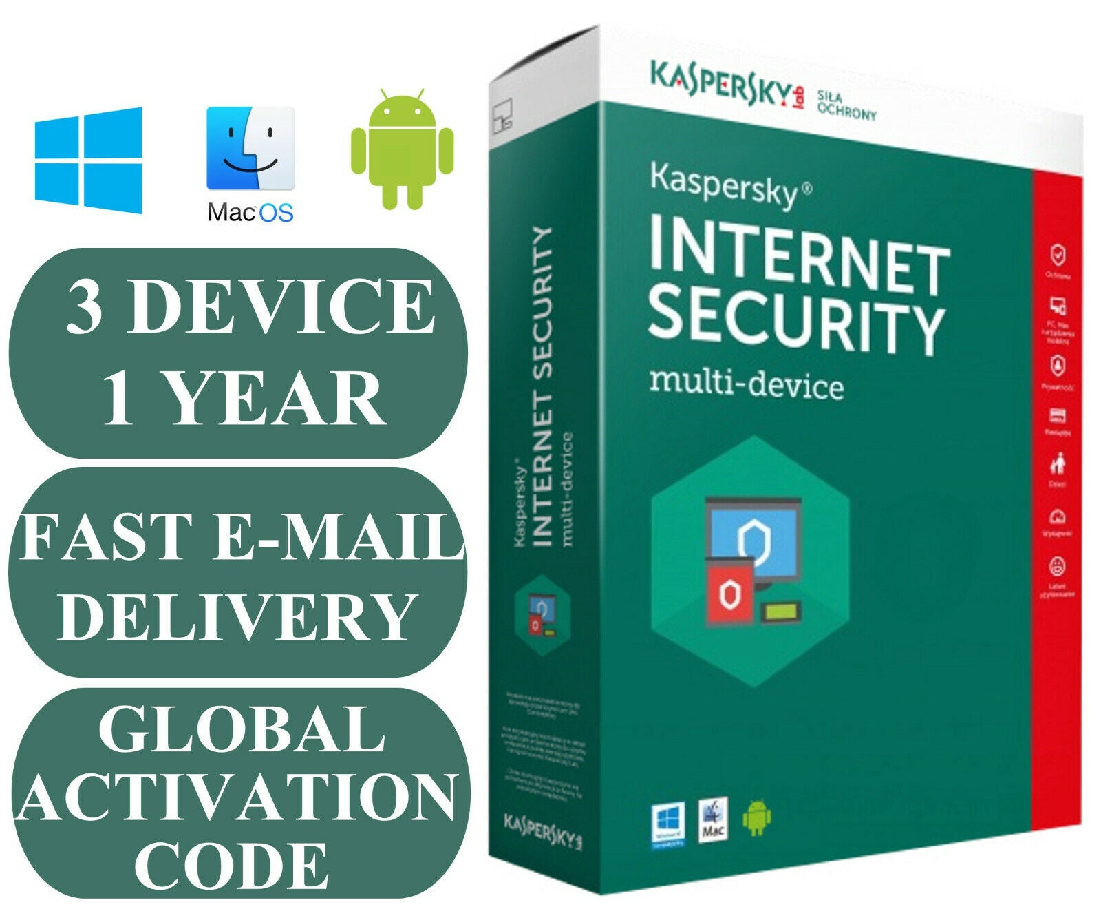 Kaspersky Internet Security 2021 - 1-Year / 3-Devices - Global